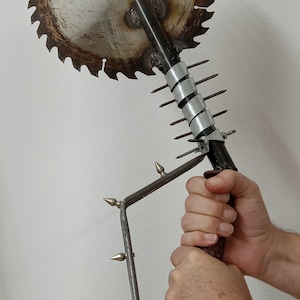 Zombie Apocalypse Wasteland Tool Is a Dystopian Survival Hatchet Axe Wall Art Sculpture Art Only Made With Steel Handmade Tool