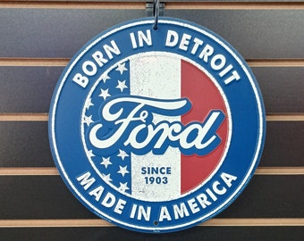 Ford Signs Ford Detroit Metal Sign for Garage Decor for Men Man Cave Wall Decor Gifts for Dad Gifts for Boyfriend Housewarming Gifts USA