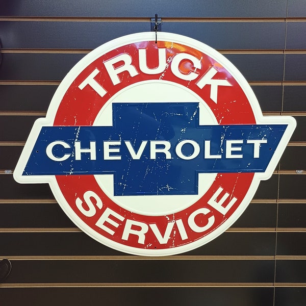Chevy Truck Signs Chevrolet Truck Service Metal Signs Garage Signs for Men Gifts for Dad Gifts for Boyfriend Housewarming Gifts him Car Ads