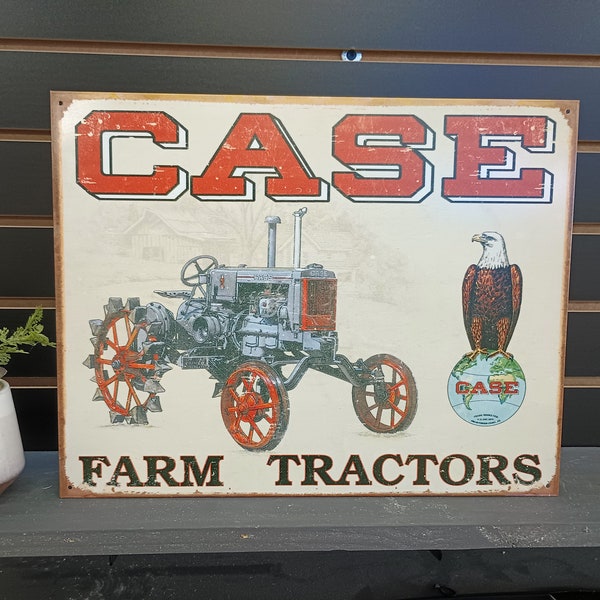 Case Tractors Vintage Looking Metal Sign Case Eagle Farm Tractor Signs Garage Barn Decor for Men Tractor Ads Farming Advertising Signs Gifts