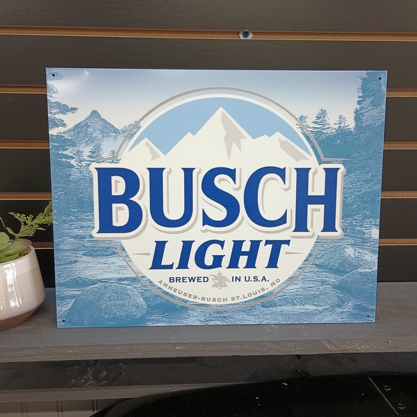 Busch Light Logo Metal Sign Busch Light Beer Signs Home Bar Decor Pub Housewarming Gifts Men Garage Decor Men Beer Advertising Signs Beers