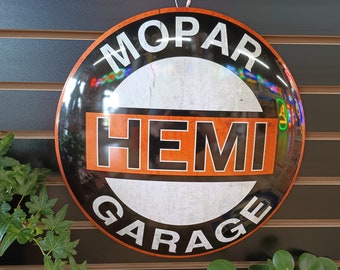 15" Mopar Hemi Garage Metal Dome Sign Mopar Signs Automobilia Man Cave Wall Decor Garage Men Retirement Gifts Car Guys Gifts for Boyfriend