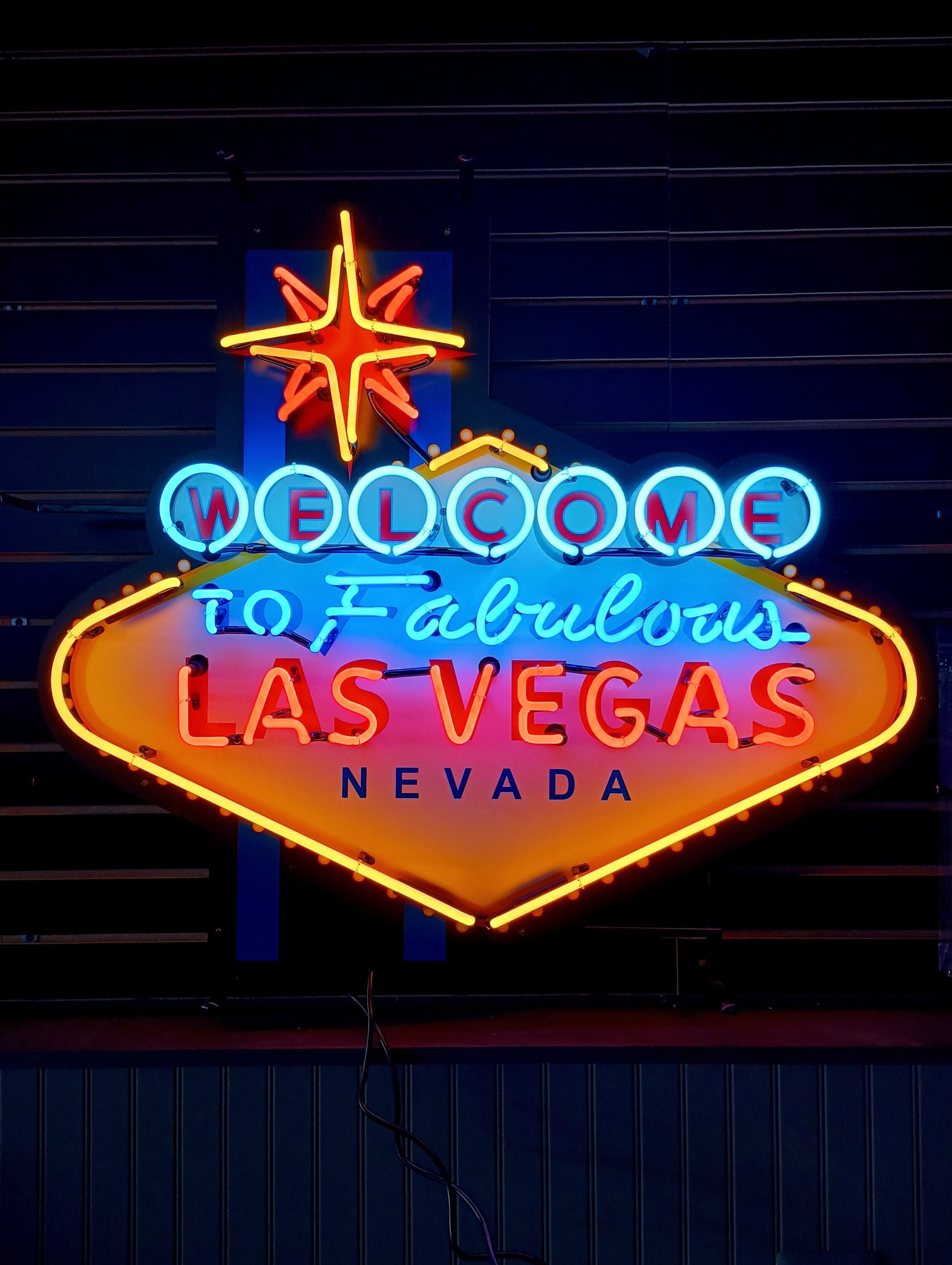 Retro Welcome to Fabulous Las Vegas Nevada Bar Neon Light Metal