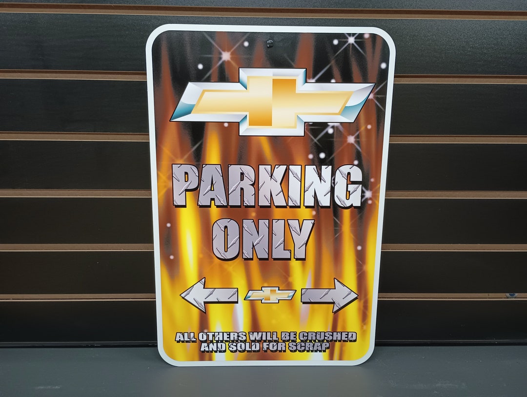 Chevy Parking Only Chevrolet Parking Signs Outdoor Garage Signs for Men