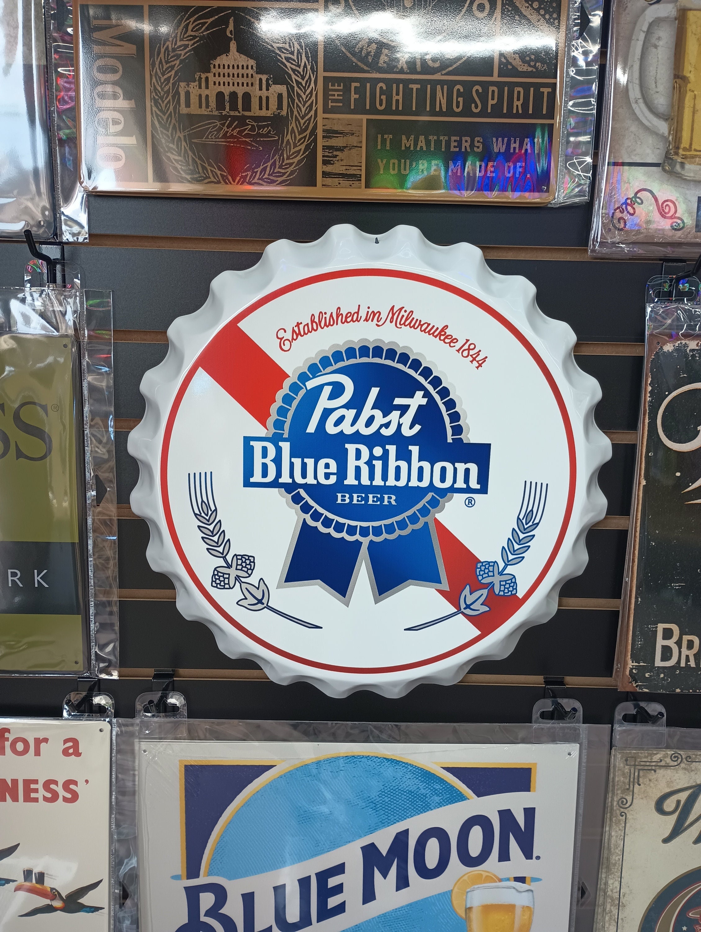 Vintage Pabst Blue Ribbon Beer Original Mirror Sign Pbr Pabst Blue