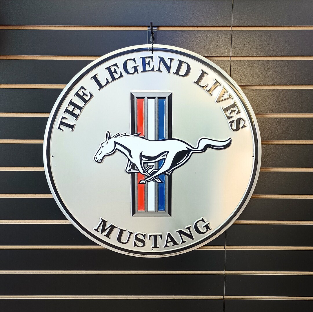 Ford Mustang Highway Die-Cut Shield Sign - Perfect Automotive Garage, Man Cave, Or Car Show Parking Sign (USA Made)