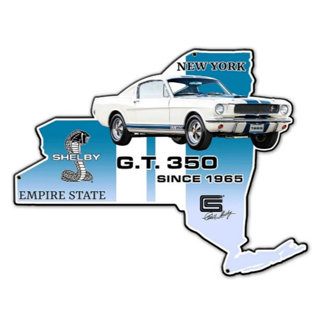 Carroll Shelby GT350 New York Metal Sign Ford Shelby Cobra Automobilia