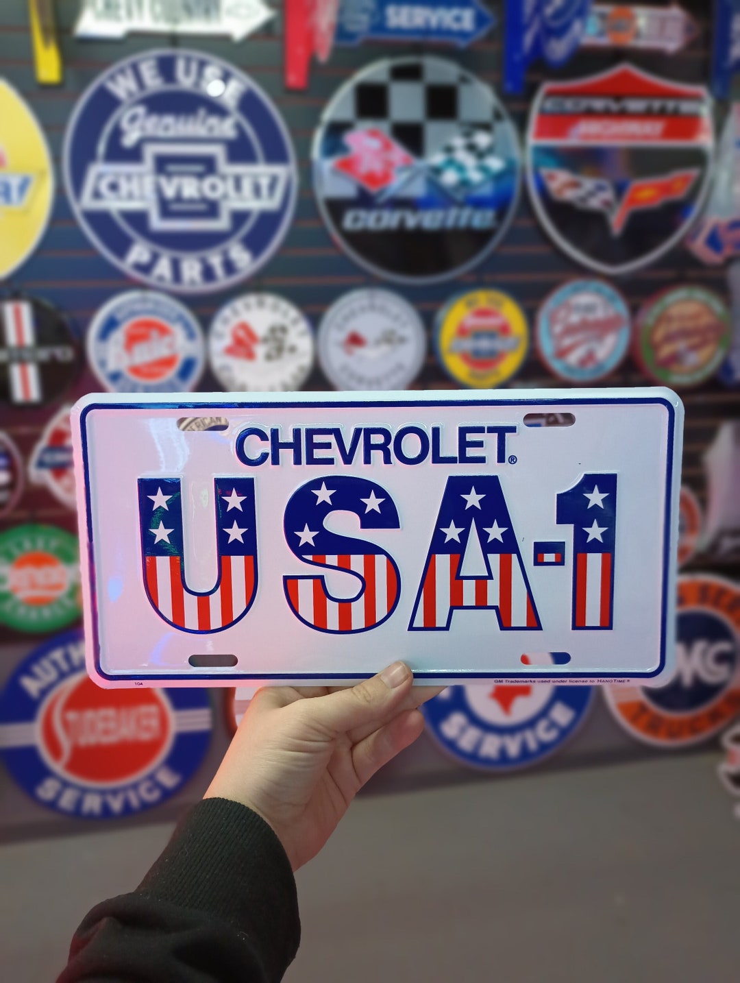 Chevrolet USA 1 Vanity Plate Chevy License Plates Garage Decor for Men