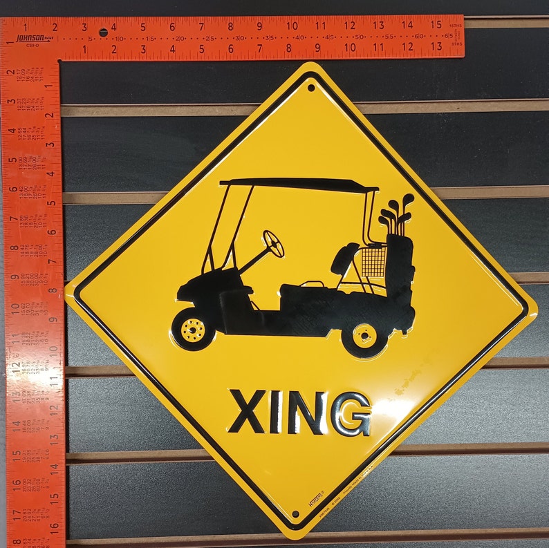 Golfcart Crossing Sign Golf Signs Outdoor Signs Gifts for Etsy
