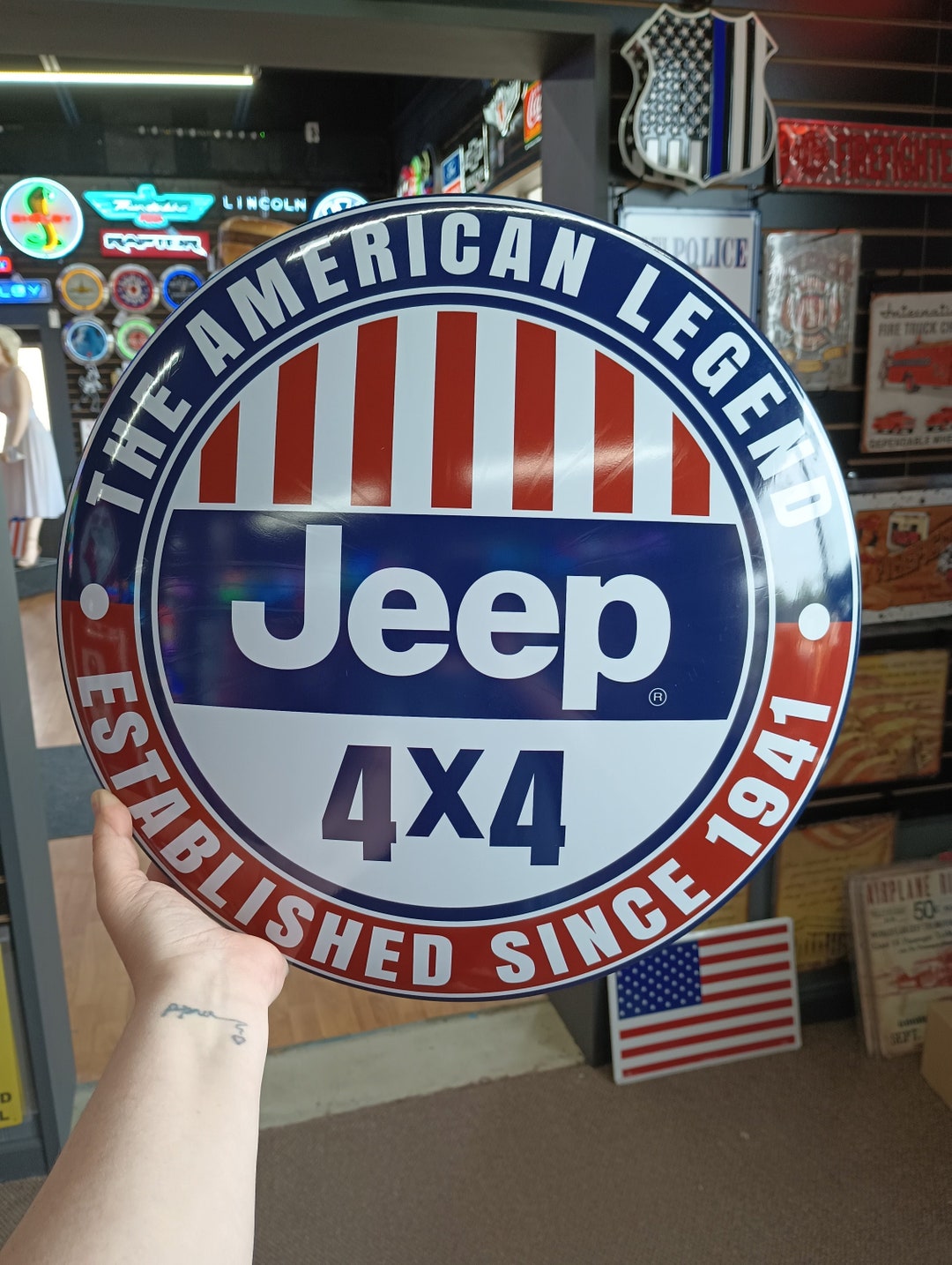 15 Jeep 4x4 Metal Dome Sign Jeep Signs Automobilia Etsy