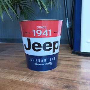 Small Jeep Garbage Can Office Trash Cans Garage Garbage Cans Tin Cans Housewarming Gifts for Men Man Cave Decor Automobilia Bathroom Decor