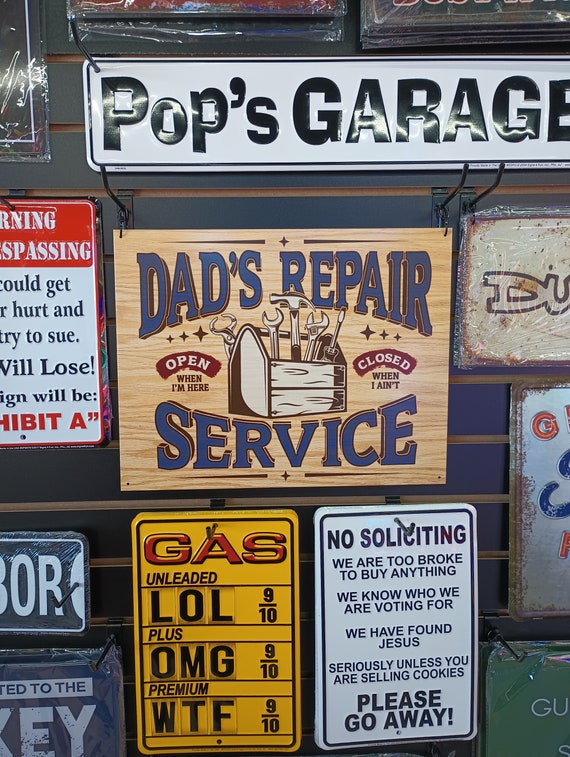 Father's Day Gifts From Kids to Dad Garage Signs for Men Gifts for