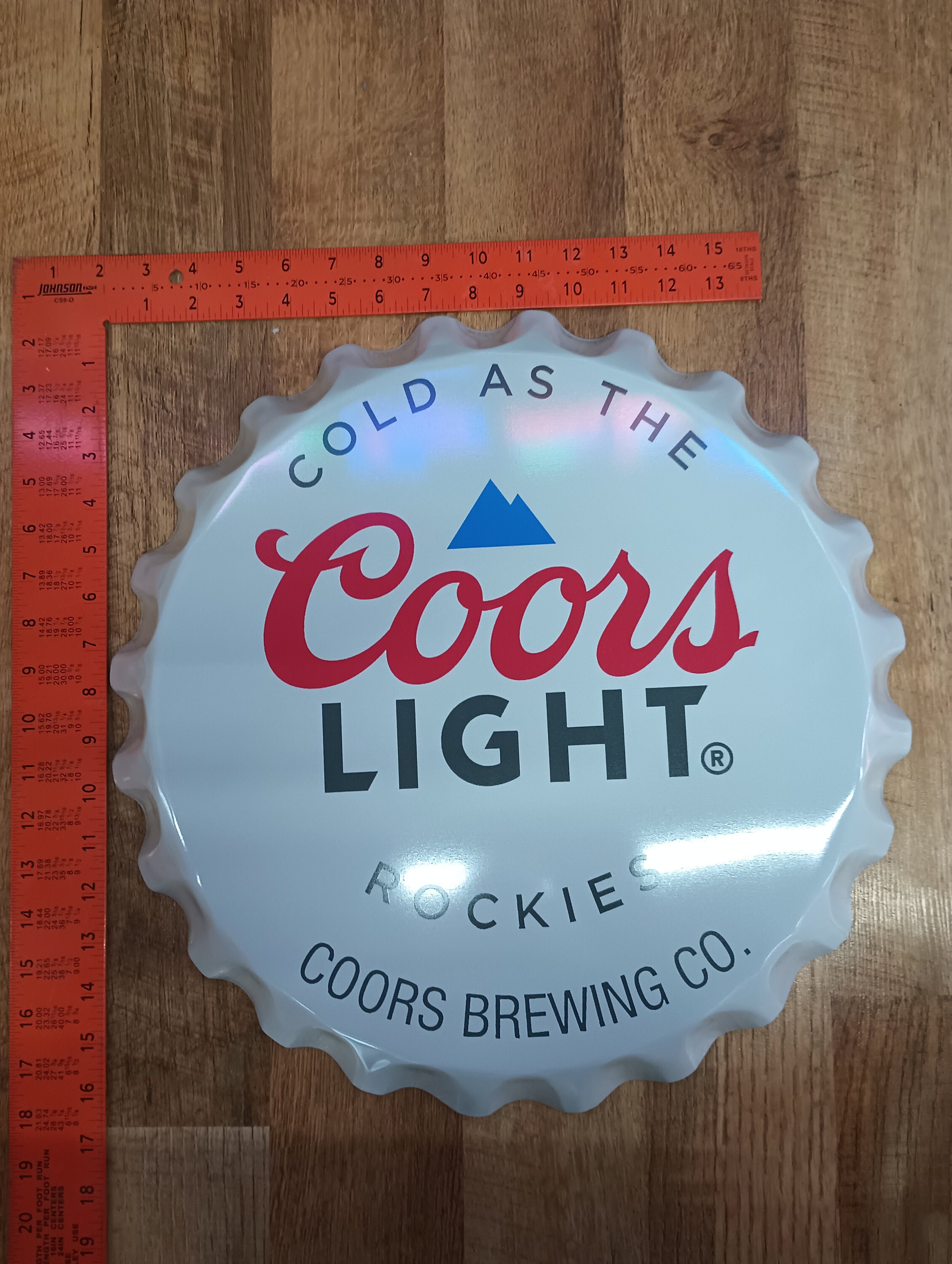 18 Coors Light Beer Bottle Cap Sign Metal Coors Light Etsy