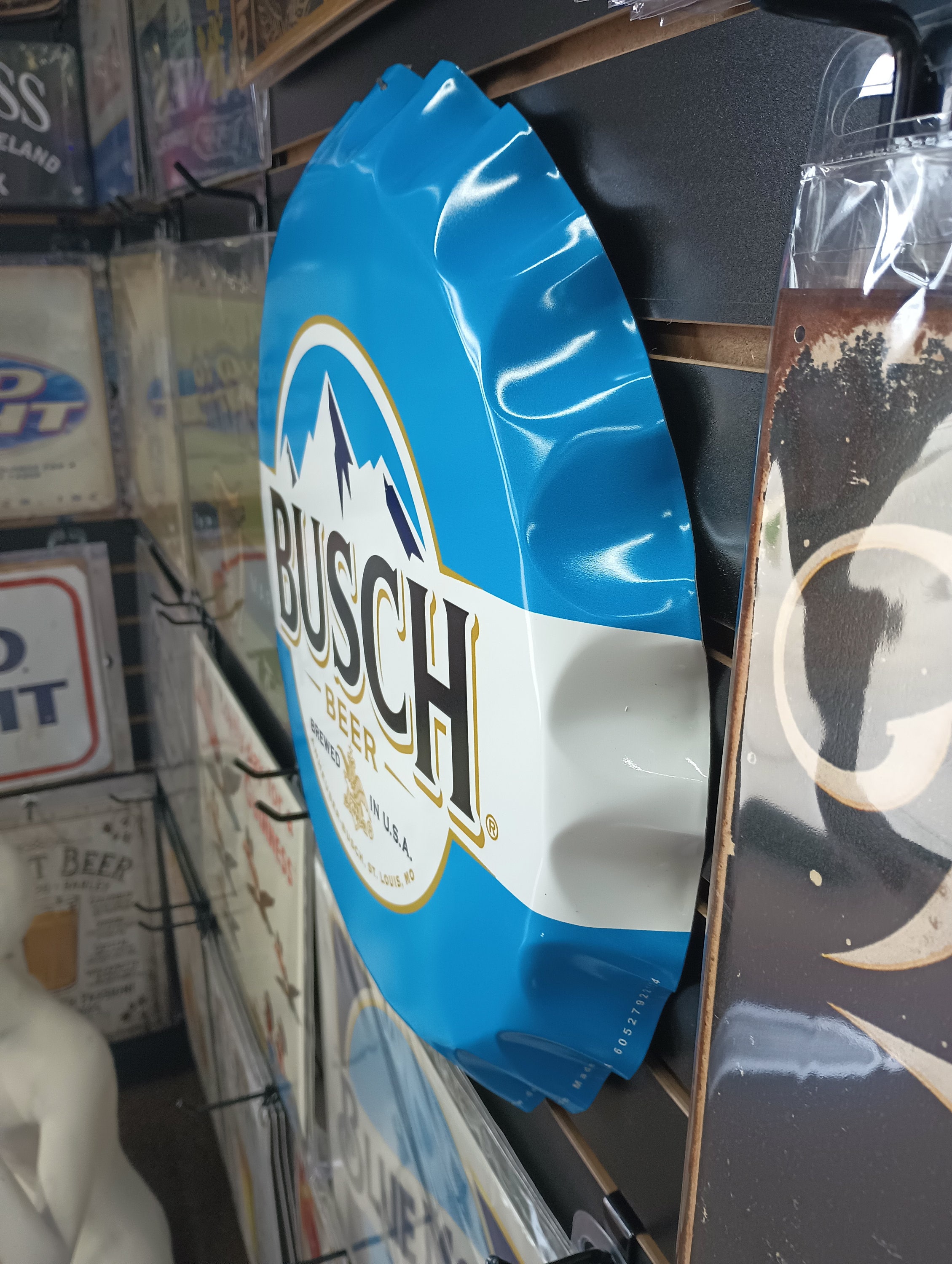 18 Busch Beer Bottle Cap Sign Metal Beer Signs Busch Etsy