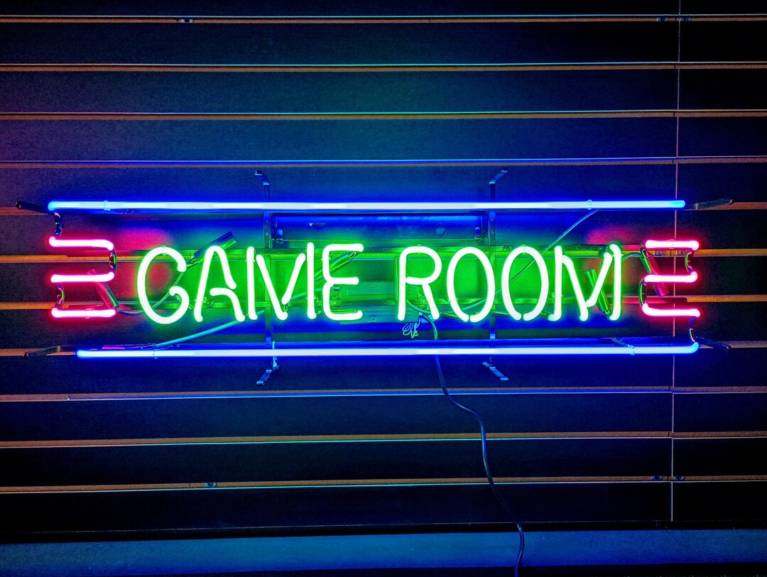 Game Room Neon Sign Gameroom Neon Signs AUTHENTIC GLASS NEON Game Room