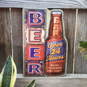 Beer Sign Home Bar Wall Decor Beer Bar Signs Garage Decor for Men Gifts ...