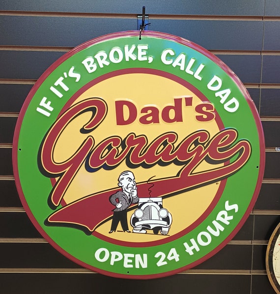 Dad's Garage Sign Gifts for Dad Dads Garage Signs for Men Fathers Day Gifts  From Kids Man Cave Wall Decor Gifts for Husband Gifts for Uncle 