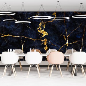 Navy Wallpaper, Peel an Stick Wallpaper, Navy Blue Wallpaper, Self Adhesive Removable Wallpaper, Dining Living Room Wall Decor Wall Art