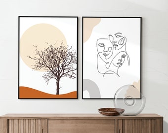 Boho Set of 2 Prints, Bohemian Wall Art, Minimalist Room Decor, Downloadable Prints, Wall Art Prints, Gallery Wall Art,  Digital Download