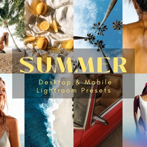 8 SUMMER PRESETS Lightroom Mobile & Desktop | Summer Aesthetic Presets | Warm Color Presets | Natural Presets | Instagram Filter