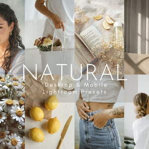 8 NATURAL PRESETS Lightroom Mobile & Desktop | Natural Aesthetic Presets | Warm Color Presets | No Filter Presets |