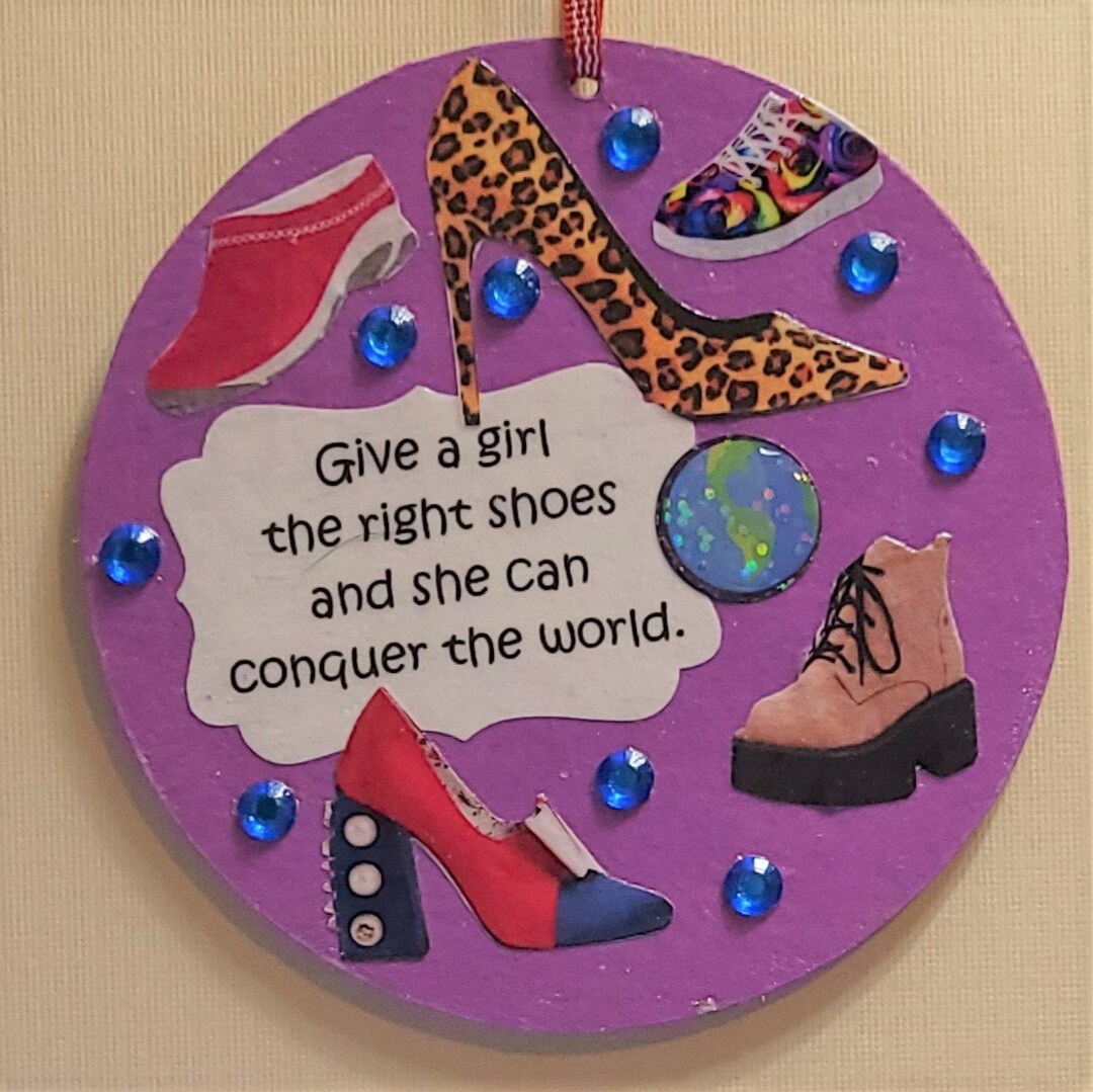 The Shoe Card Decoration, Shoes Gift Tag, Whimsical Shoe Ornament, Shoe