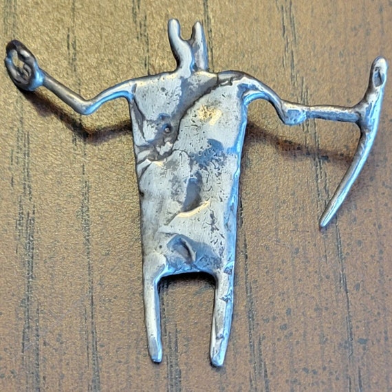 Bill Worrell Sterling Silver Shaman Sculpture Pendant: Vintage Southwest Art
