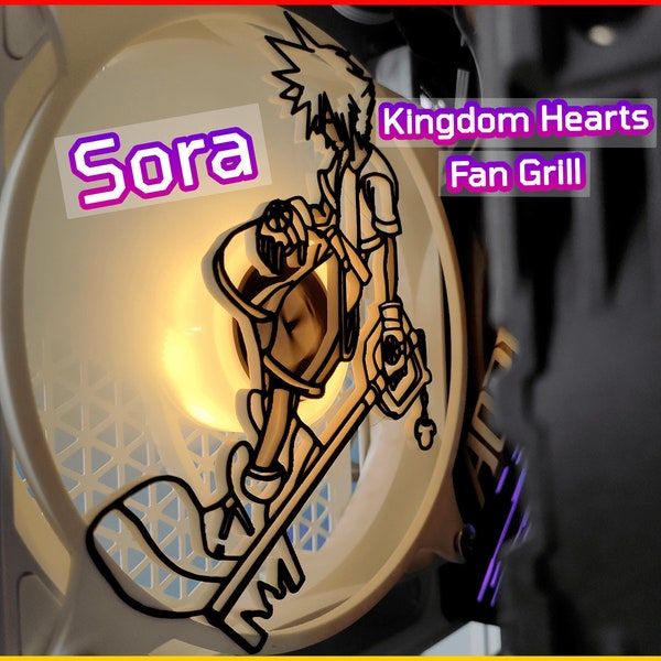 Sora - Gaming PC Fan Shroud / Grill / Cover - 120mm, 140mm - Kingdom Hearts - Personnalisé imprimé en 3D - Accessoire informatique