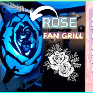 Rose - Gaming Computer Fan Shroud / Cover - 120mm, 140mm - Custom 3D Printed - PC Accessory