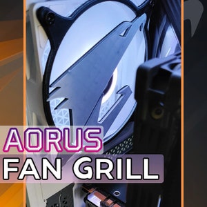 Aorus Gigabyte Logo - 120mm, 140mm - Fan Grill / Cover - 3D Printed - Custom Gaming PC Accessory