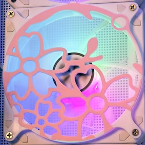 Sakura Flowers - 120mm, 140mm - Fan Shroud / Cover / Grill - Custom 3D Printed - Gaming PC Accessory - Kawaii Setup - Dual Color