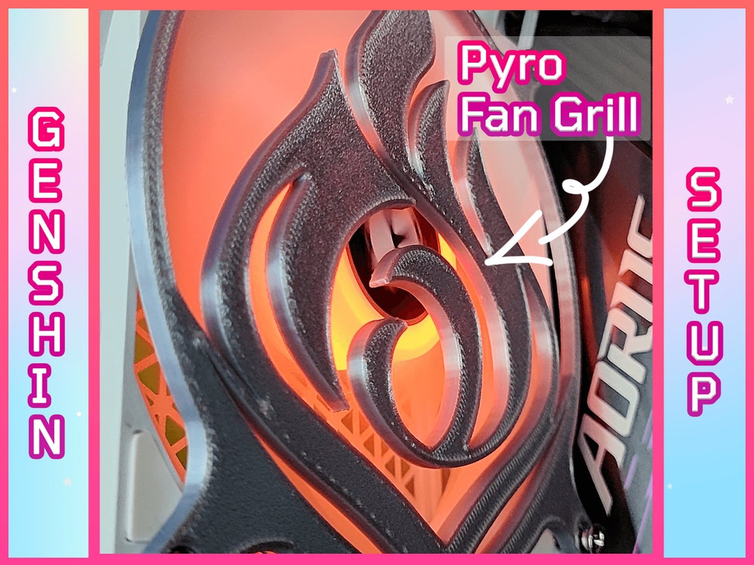 Pyro Genshin Impact Gaming Computer Fan Shroud / Grill / Cover - 120mm ...