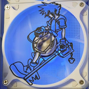 Sora - Gaming PC Fan Shroud / Grill / Cover - 120mm, 140mm - Kingdom Hearts - Custom 3D Printed - Computer Accessory