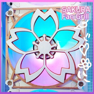 Sakura Wooden Cherry Blossom - Fan Cover / Shroud / Grill - 120mm, 140mm - Custom 3D Printed - RGB Gaming Computer Accessory - Kawaii PC