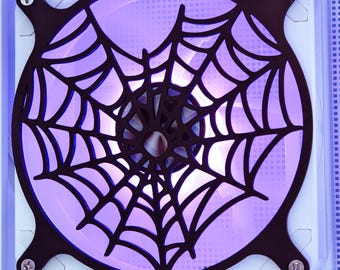 Cobweb Heart - Gaming Computer Fan Shroud / Grill / Cover - 120mm, 140mm - Halloween - 3D Printed - PC Accessory - Cute Spooky Gift