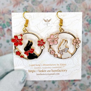 WangXian Mo Dao Zu Shi MDSZ inspired moon rabbit earrings bunnies Lan Wangji Wei Wuxian