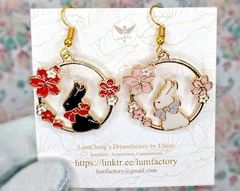 WangXian Mo Dao Zu Shi MDSZ inspired moon rabbit earrings bunnies Lan Wangji Wei Wuxian