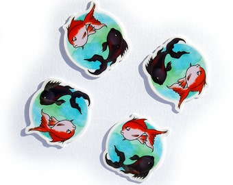 4cm klare Vinyl Aufkleber 19 Tage Fisch Tianshan He Tian Mo Guanshan Yaoi Jungen lieben Anime Manga Comic
