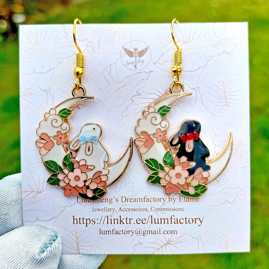 Wangxian Mo Dao Zu Shi MDSZ Inspired Moon Rabbit Earrings Bunnies Lan ...