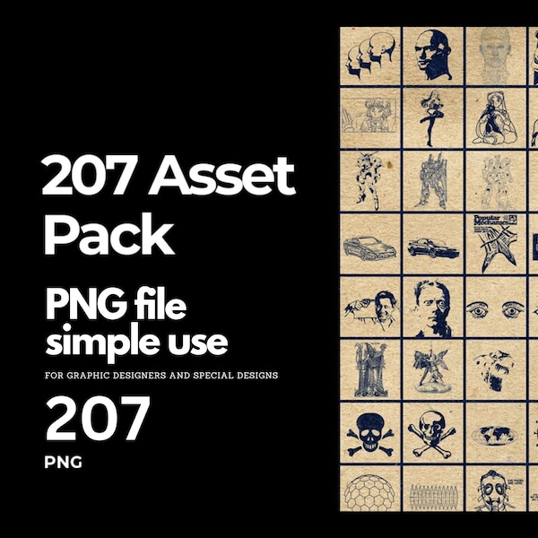 Mega Png Asset 207 Asset Pack - Graphics PNGs and Pack Comprehensive Design Elements Vintage PNGs for Creative Delights Png Design Vintage