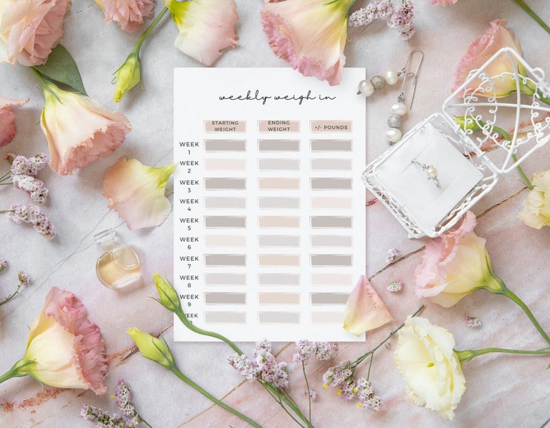 Weekley Weight In Weekly Weigh in Printable Template| Weight Loss Tracker| 60 Week ...