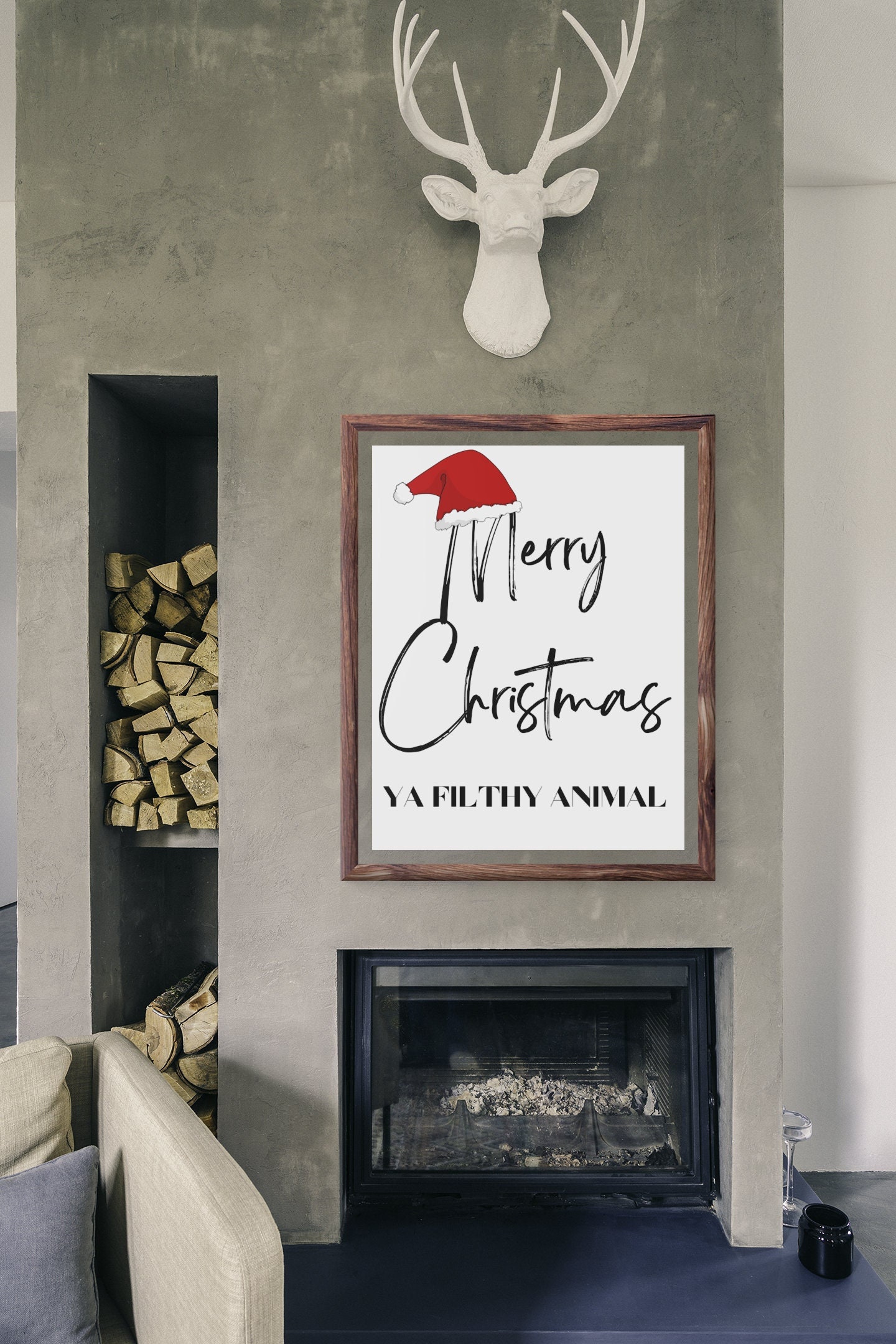 Printable Merry Christmas Ya Filthy Animal Christmas Wall Art Merry ...