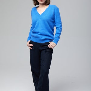 Angora sweater, soft sweater, woman winter soft sweater, V-neck sweater, lightweight sweater, classic angora sweater, angora pullover image 3