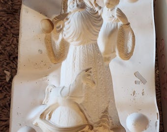 Vintage Slip Cast Mold- Ceramic- Christmas- Santa with Child- Gare Molds