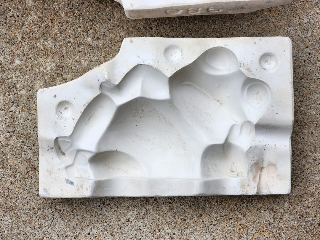 Vintage Slip Cast Mold- Ceramic- Large Laying Frog- Jodi