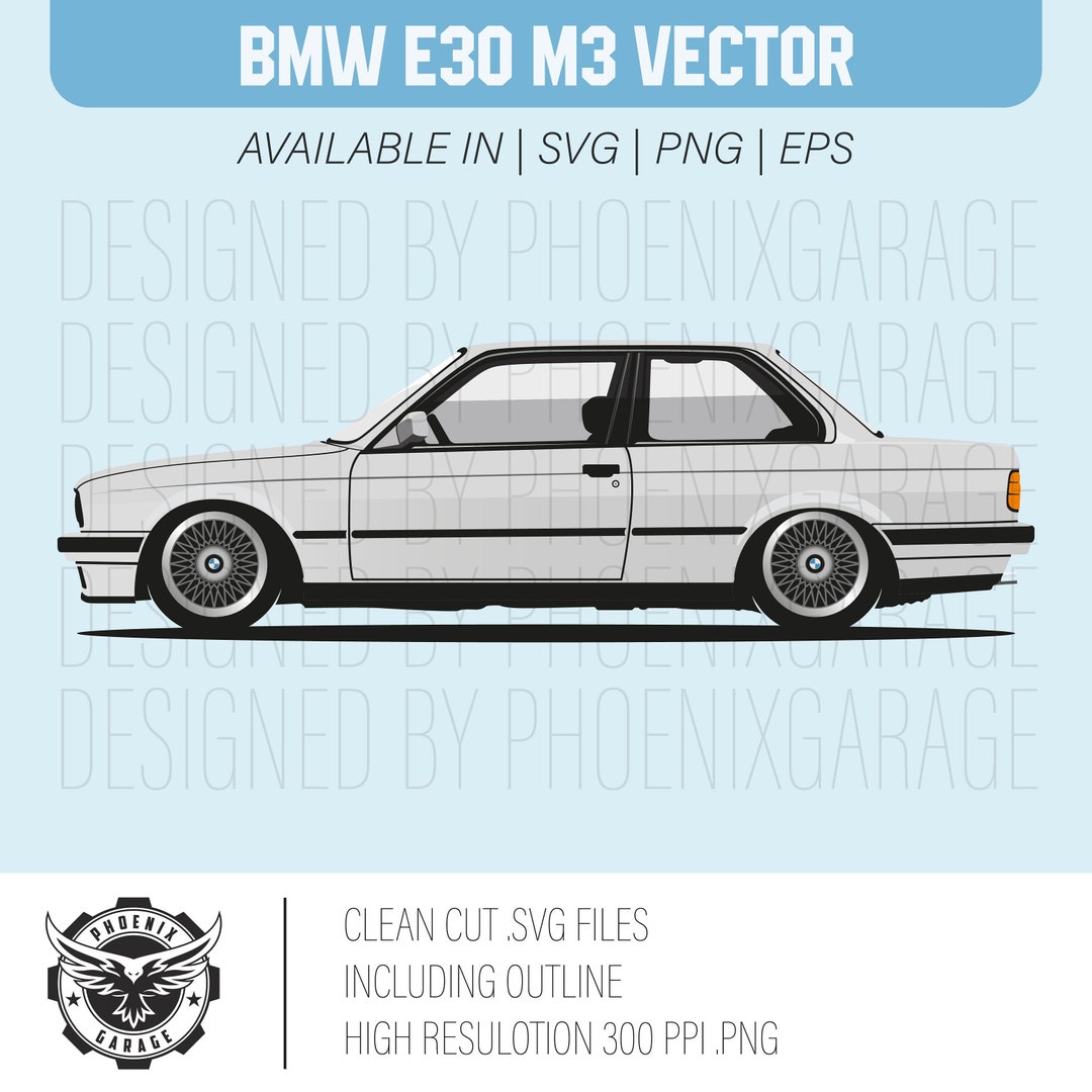 BMW E30 M3 Car Vector Svg Png Eps High-quality Vector - Etsy