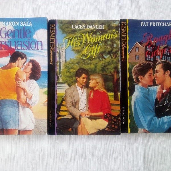 Set of 3 Kismet Romances, Published 1993, Vintage Romance Books, Collectible Romance novels, 1990s Romance Novels