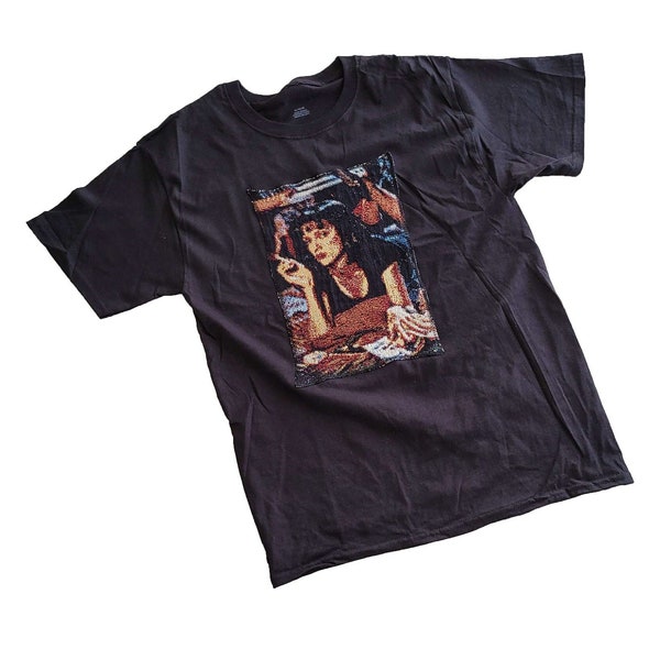 Mia Wallace Tee Handmade Tapestry, Manga shirt, Vintage Shirt. 90's shirt, retro aesthetic, 80's shirt