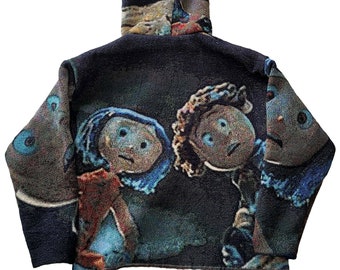 Coraline Tapestry Hoodie Handmade, cute hoodies, hoodie for her handmade gift