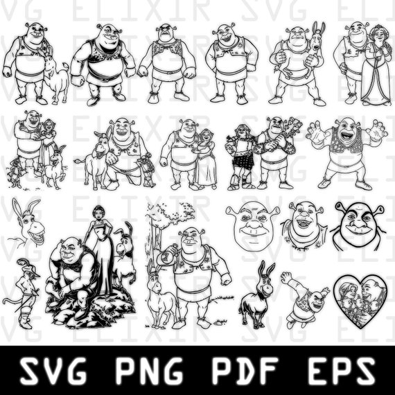 Shrek Shrek Png File Png Bundle Vector Cricut Silhouette 